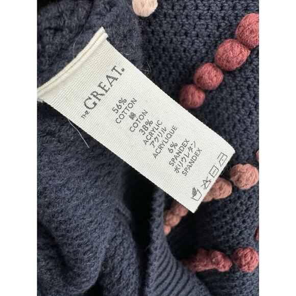 The Great. Women Bobble Pom Pom Sweater S Blue B2547 - Picture 6 of 6